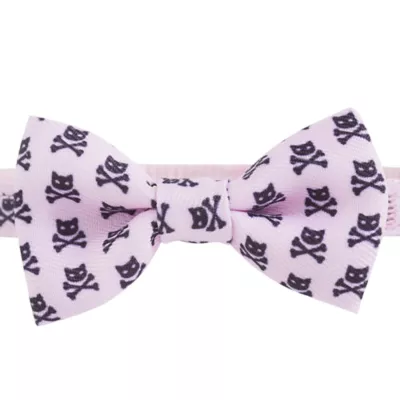Whisker City® Pink Skull & Bones Bow Tie Easy Release Kitten & Cat Collar - Image 4