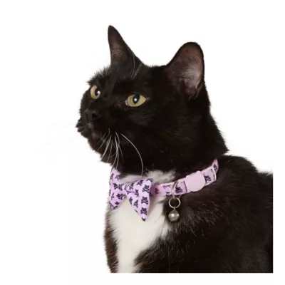 Product Whisker City® Pink Skull & Bones Bow Tie Easy Release Kitten & Cat Collar