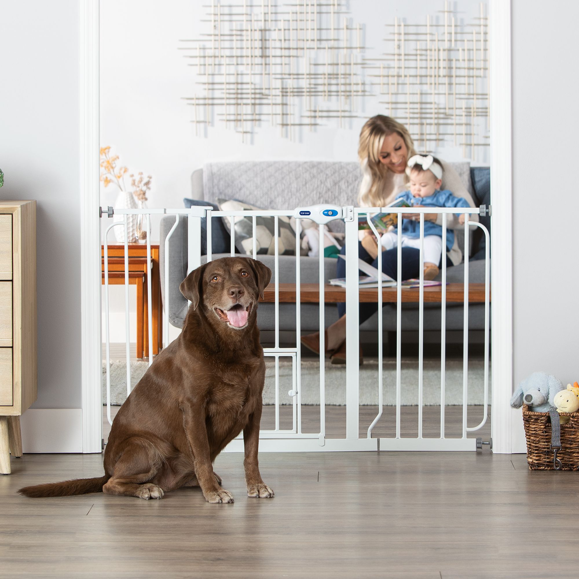 Top Paw® Extra-Wide Walk-Through Dog Gate - Pet Gate - thumbnail 2