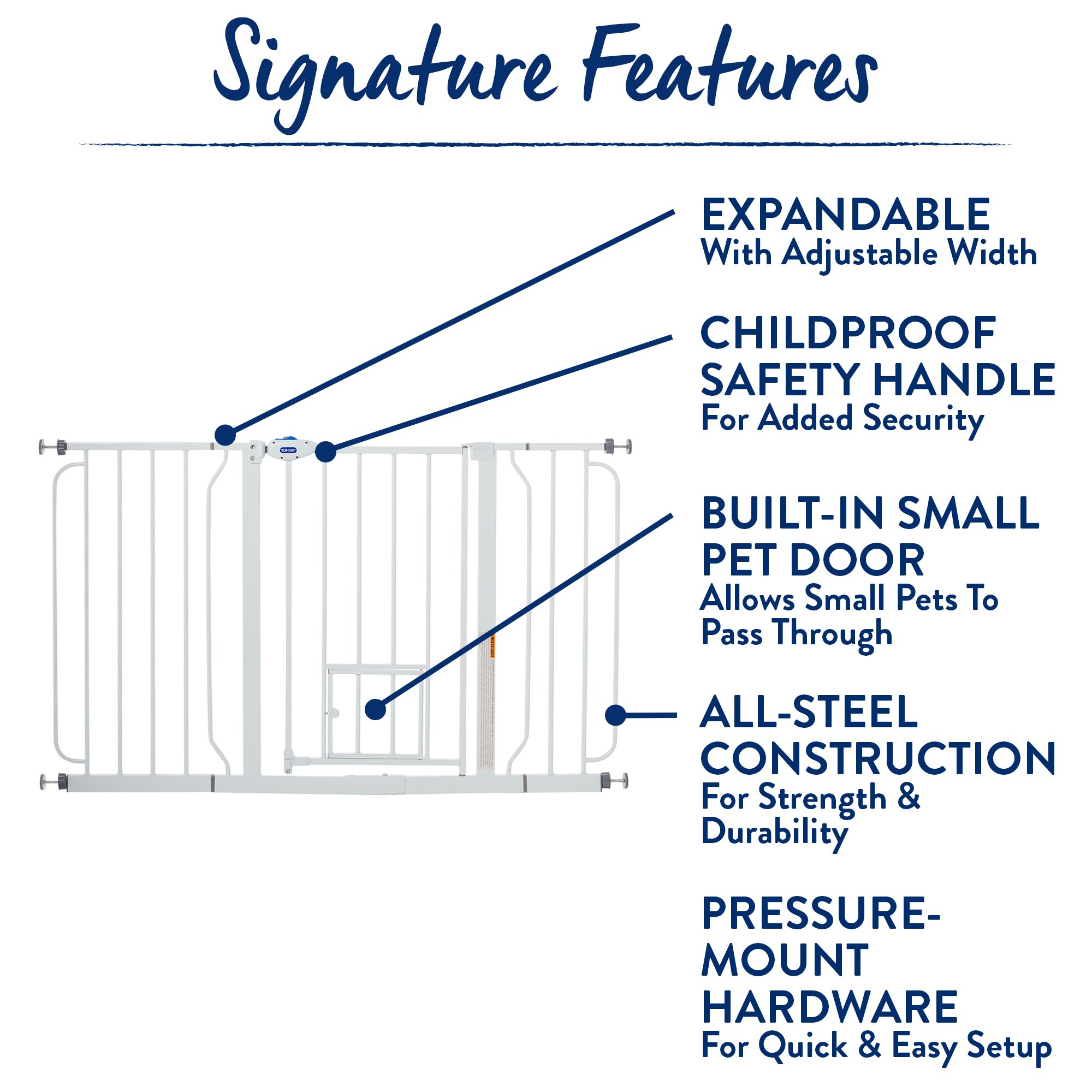 Top Paw® Extra-Wide Walk-Through Dog Gate - Pet Gate - thumbnail 4