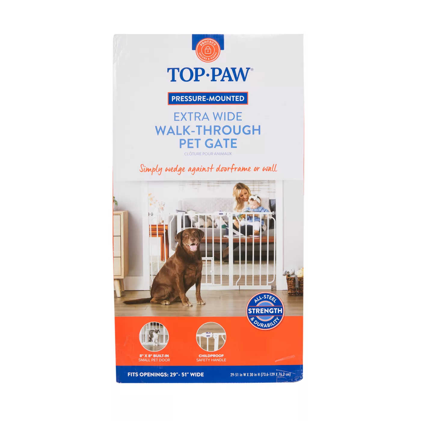 Paw super wide convertible walk through pet fashion gate