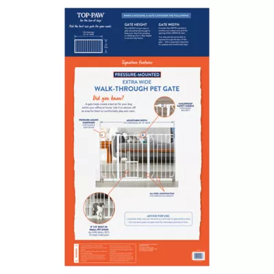 Top Paw® Extra-Wide Walk-Through Dog Gate - Pet Gate - Image 6
