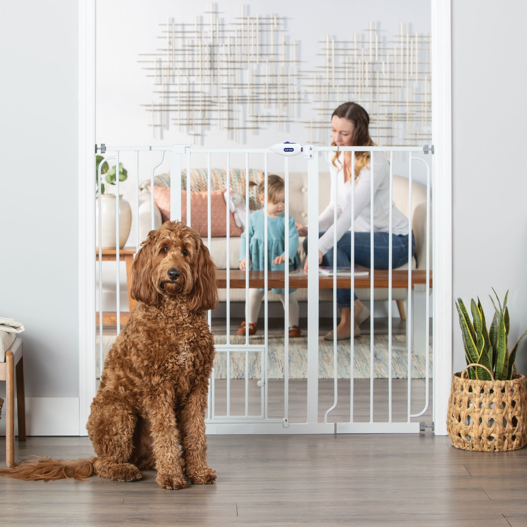 Top Paw® Extra-Tall Walk-Through Dog Gate - Pet Gate - thumbnail 2
