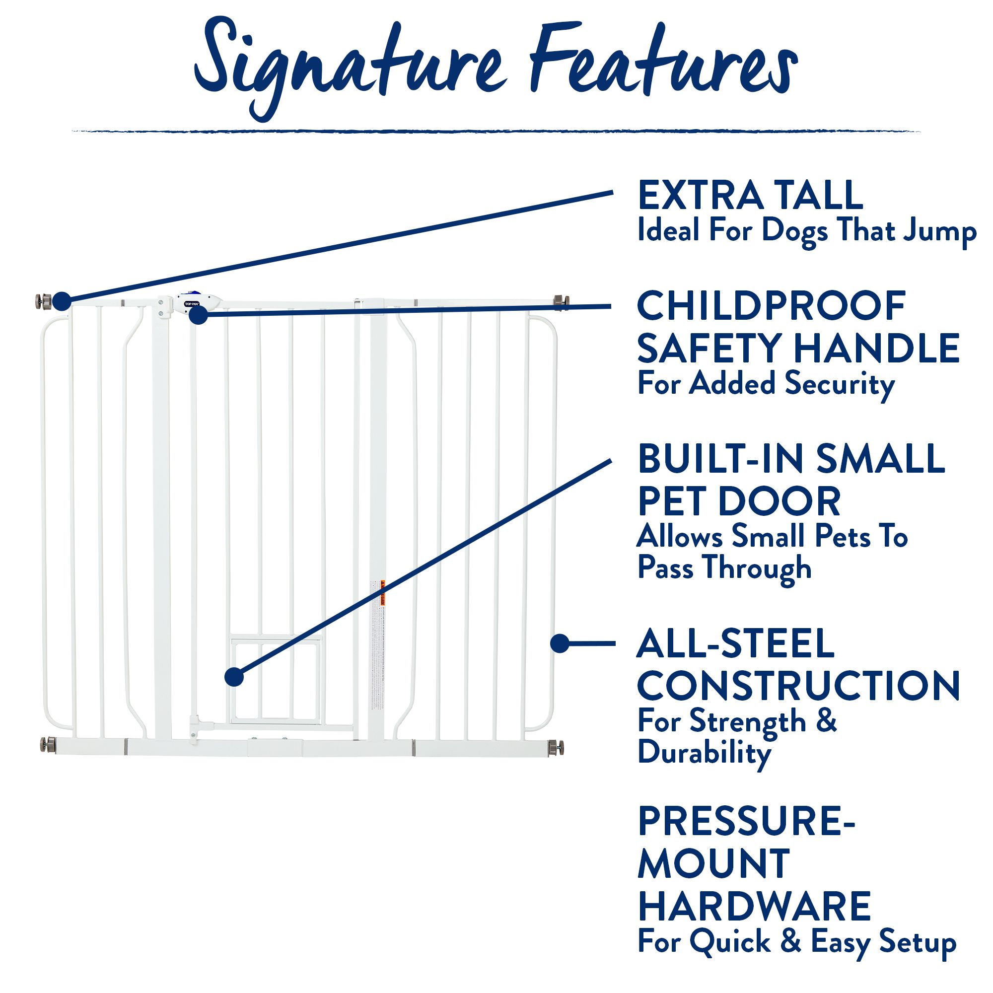 Top Paw® Extra-Tall Walk-Through Dog Gate - Pet Gate - thumbnail 4