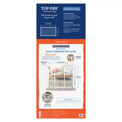 Top Paw® Extra-Tall Walk-Through Dog Gate - Pet Gate - Image 6