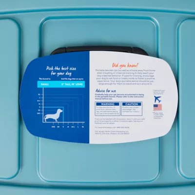 Top Paw® Plastic Portable Travel Dog Kennel, Tan & Blue - Pet Carrier - Image 7