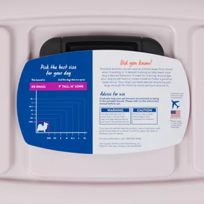 Top Paw® Plastic Portable Travel Dog Kennel, Tan & Blue - Pet Carrier - Image 7