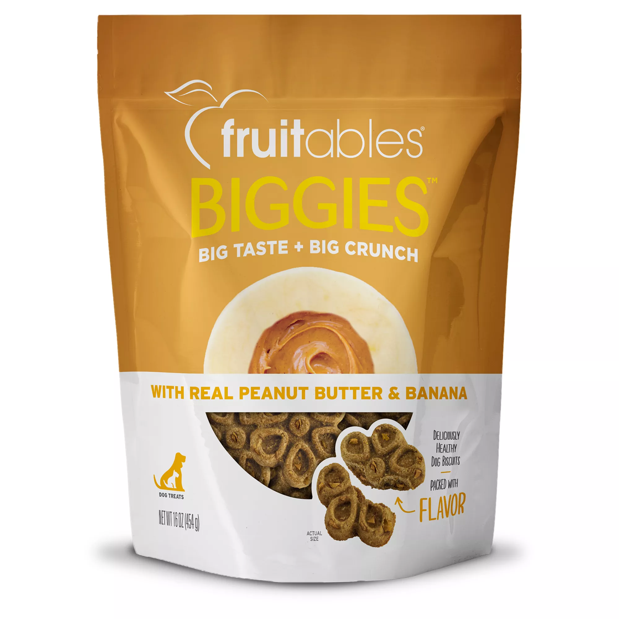 Fruitables Biggies Crunchy Dog Treats - Peanut Butter & Banana