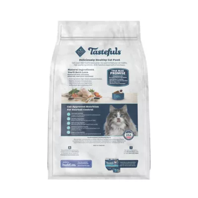 Product BLUE Tastefuls Adult Dry Cat Food -  Hairball Control, Natural, Chicken & Brown Rice