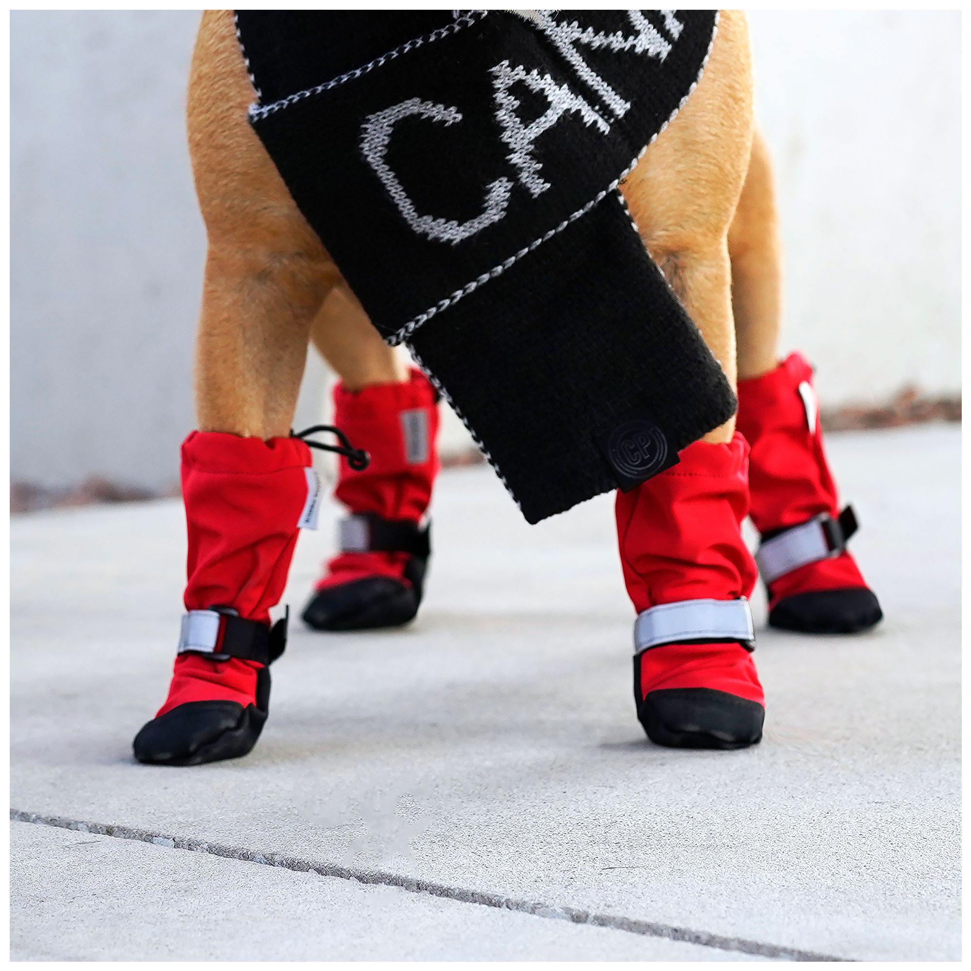 Canada Pooch Soft Shields Reflective Dog Boots Red