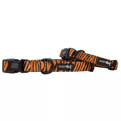 Product Sassy Woof Paw of the Tiger Dog Collar