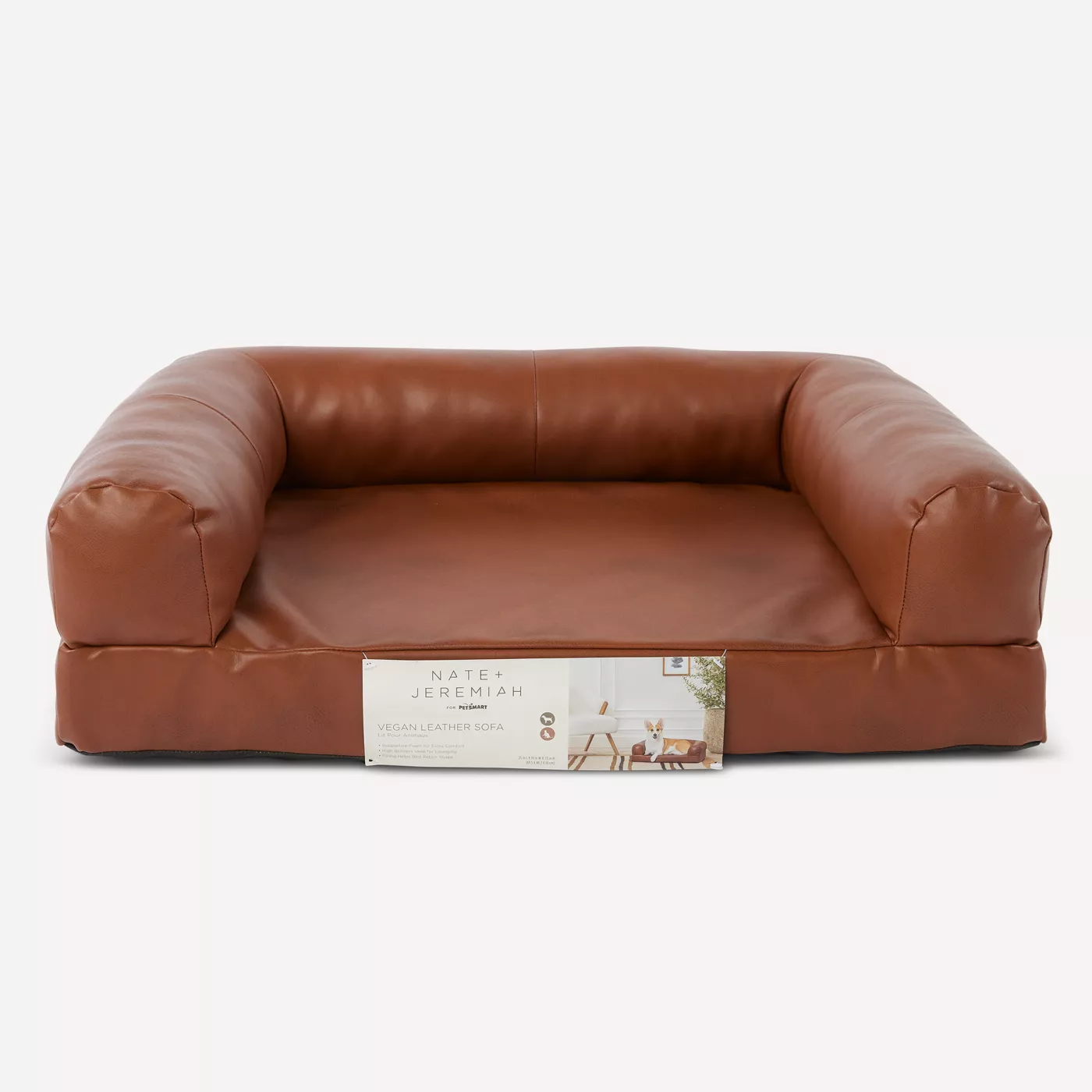 Faux leather dog sofa sale