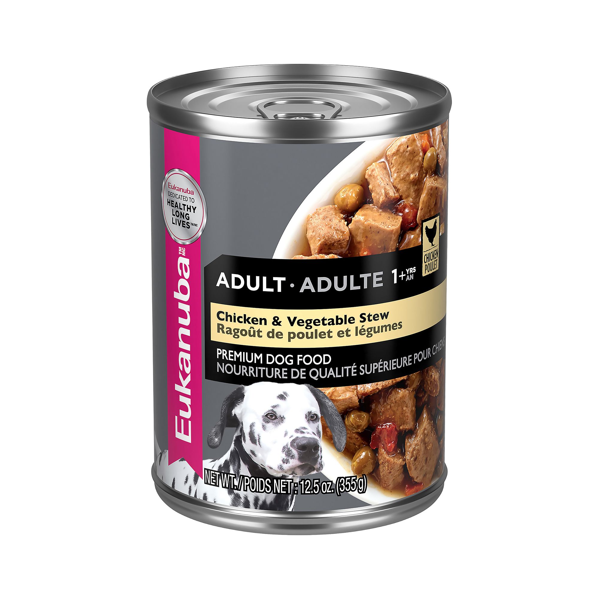 Eukanuba Chicken Vegetable Stew Chunks in Gravy Adult Wet Dog Food 12.5 Oz