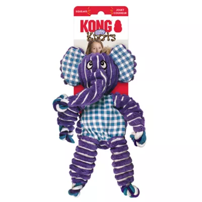 KONG® Floppy Knot Elephant Dog Toy - Rope, Squeaker - Image 4
