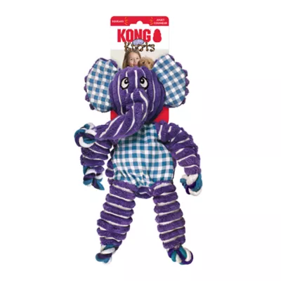 KONG® Floppy Knot Elephant Dog Toy - Rope, Squeaker - Image 3