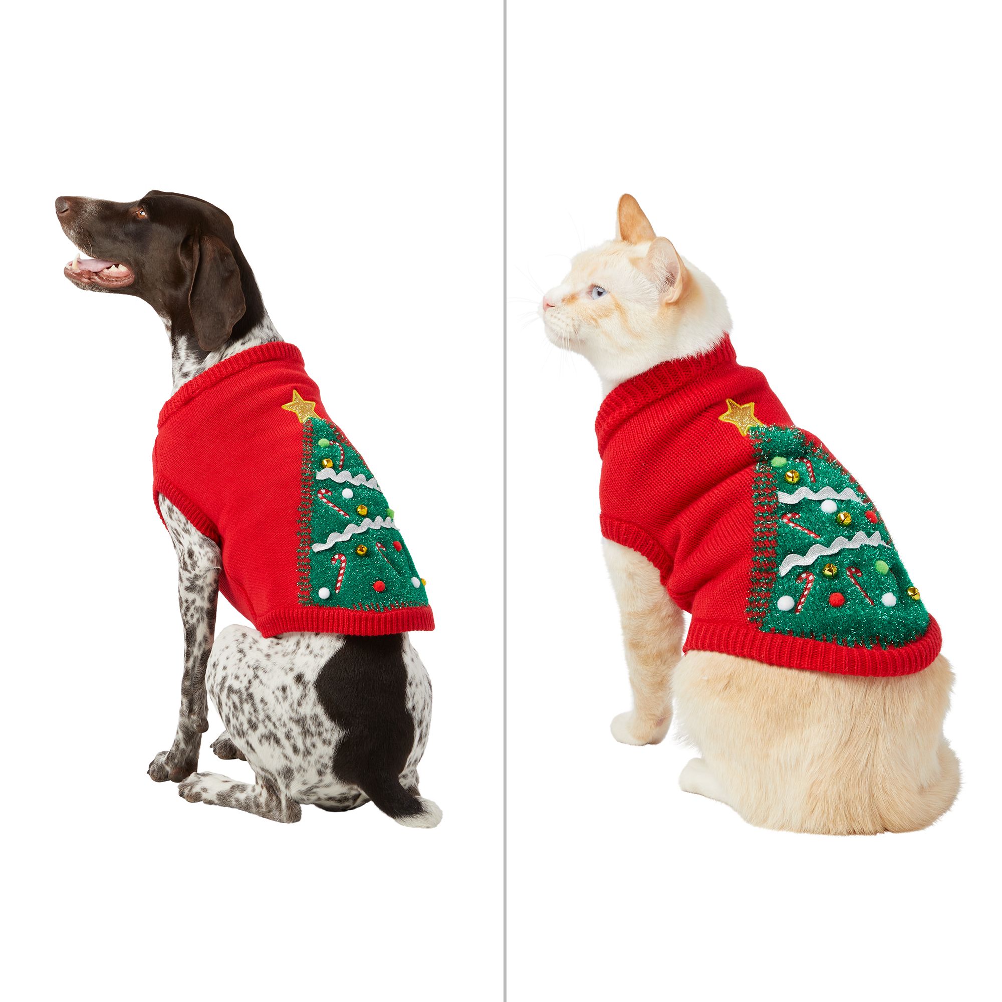 Merry Bright Holiday Christmas Tree Ugly Dog Cat