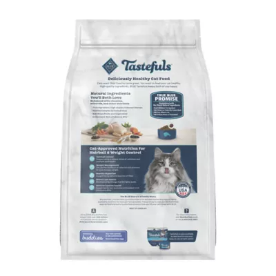 Product BLUE Tastefuls Adult Dry Cat Food - Weight & Hairball Control, Natural, Chicken & Brown Rice