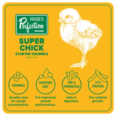 Product Kruse's Perfection Brand Chick Starter Medicated Crumble Feed, 40lb