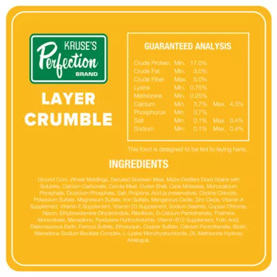 Product Kruse's Perfection Brand Poultry Layer Crumble Chicken Feed, 40lb