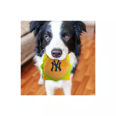Product Pets First New York Yankees Plush Hamburger Dog Toy