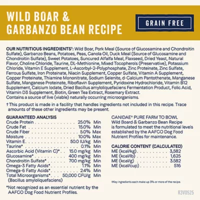 Product Canidae Pure Adult Dry Dog Food - Wild Boar & Garbanzo Bean