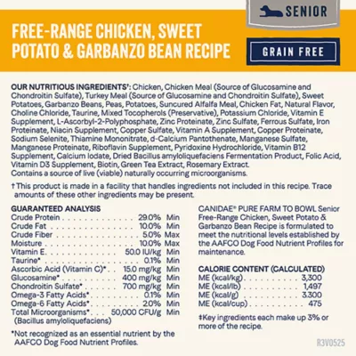 Product Canidae Pure Senior Dry Dog Food - Chicken, Sweet Potato & Garbanzo Bean
