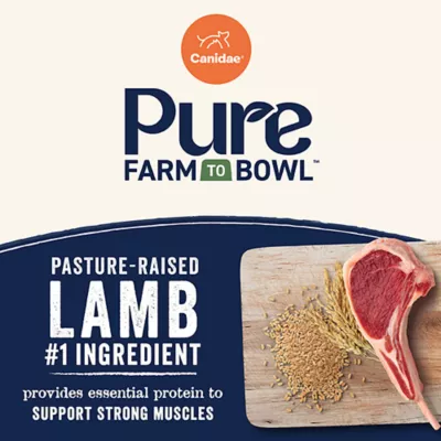 Product Canidae Pure Farm To Bowl Dog Food - Pasture-Raised Lamb & Brown Rice Recipe, 22 lbs.