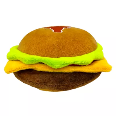 Product Pets First Texas Plush Hamburger Dog Toy