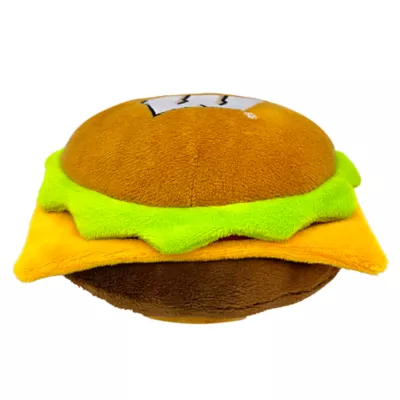Product Pets First Wisconsin Plush Hamburger Dog Toy