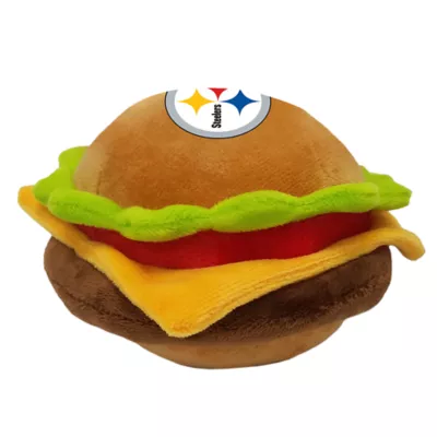 Product Pets First Pittsburgh Steelers Plush Hamburger Dog Toy