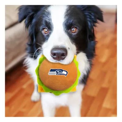 Product Pets First Seattle Seahawks Plush Hamburger Dog Toy