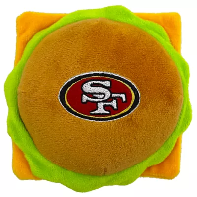 Pets First San Francisco 49ers Plush Hamburger Dog Toy - Image 1
