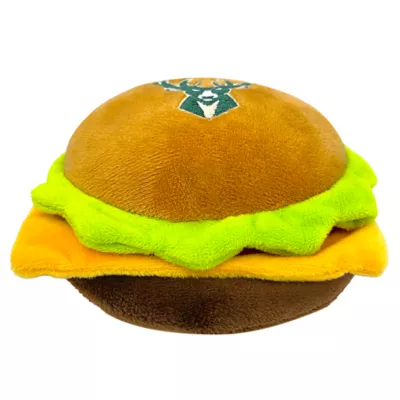 Product Pets First Milwaukee Bucks Plush Hamburger Dog Toy