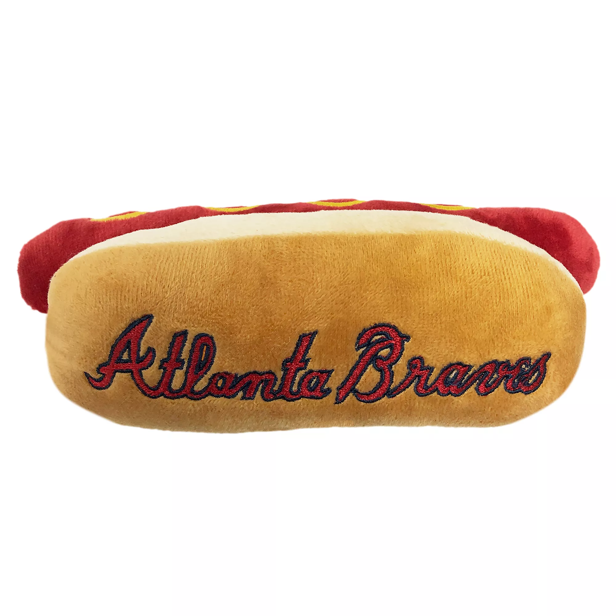 Pets First Atlanta Braves Plush Hot Dog Dog Toy
