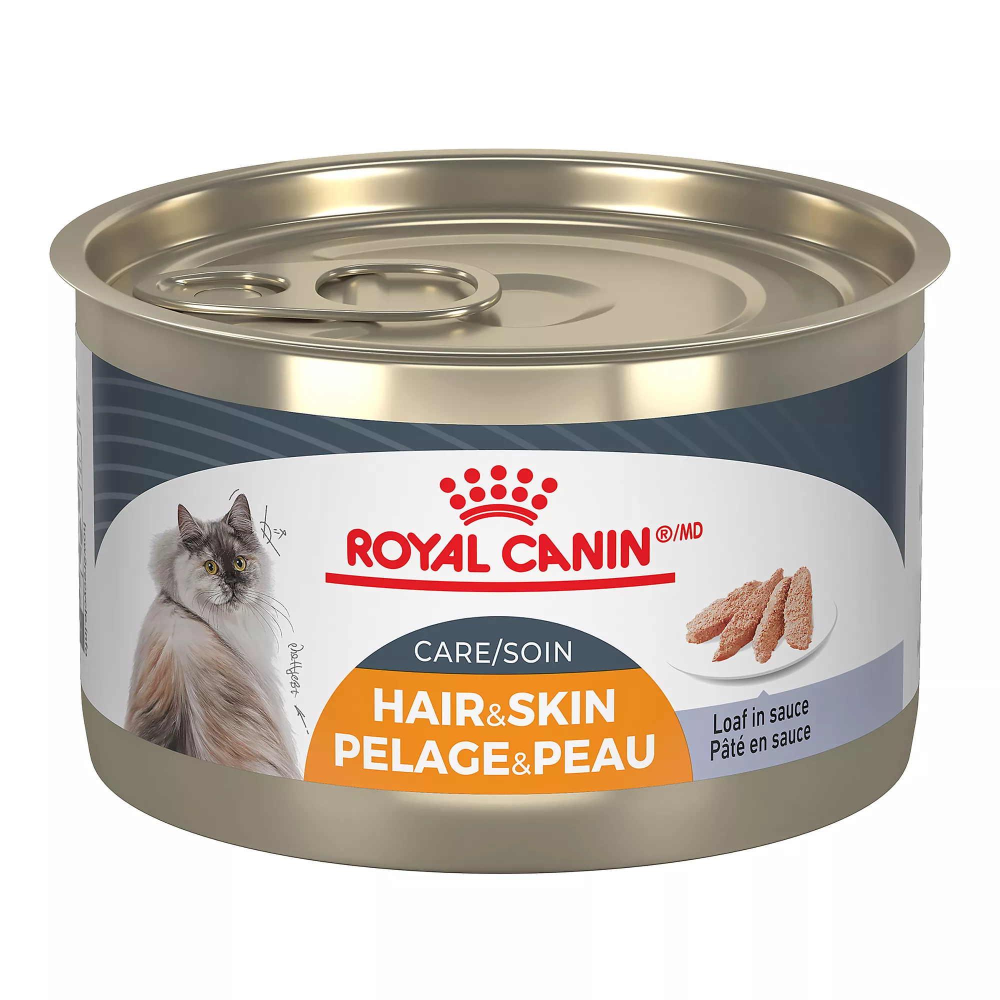 Royal Canin Feline Care Nutrition Hair & Skin Care Loaf In Sauce Canned Cat Food