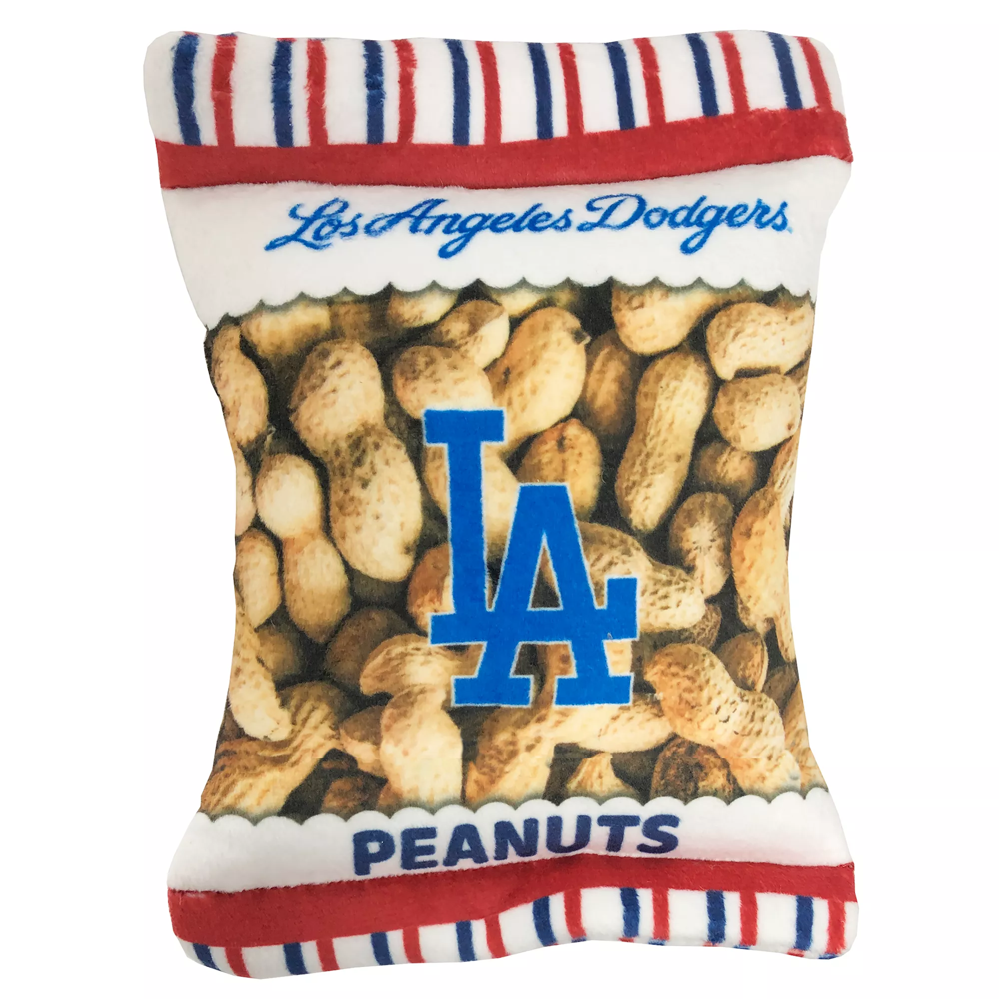 Pets First LA Dodgers Plush Peanut Bag Dog Toy