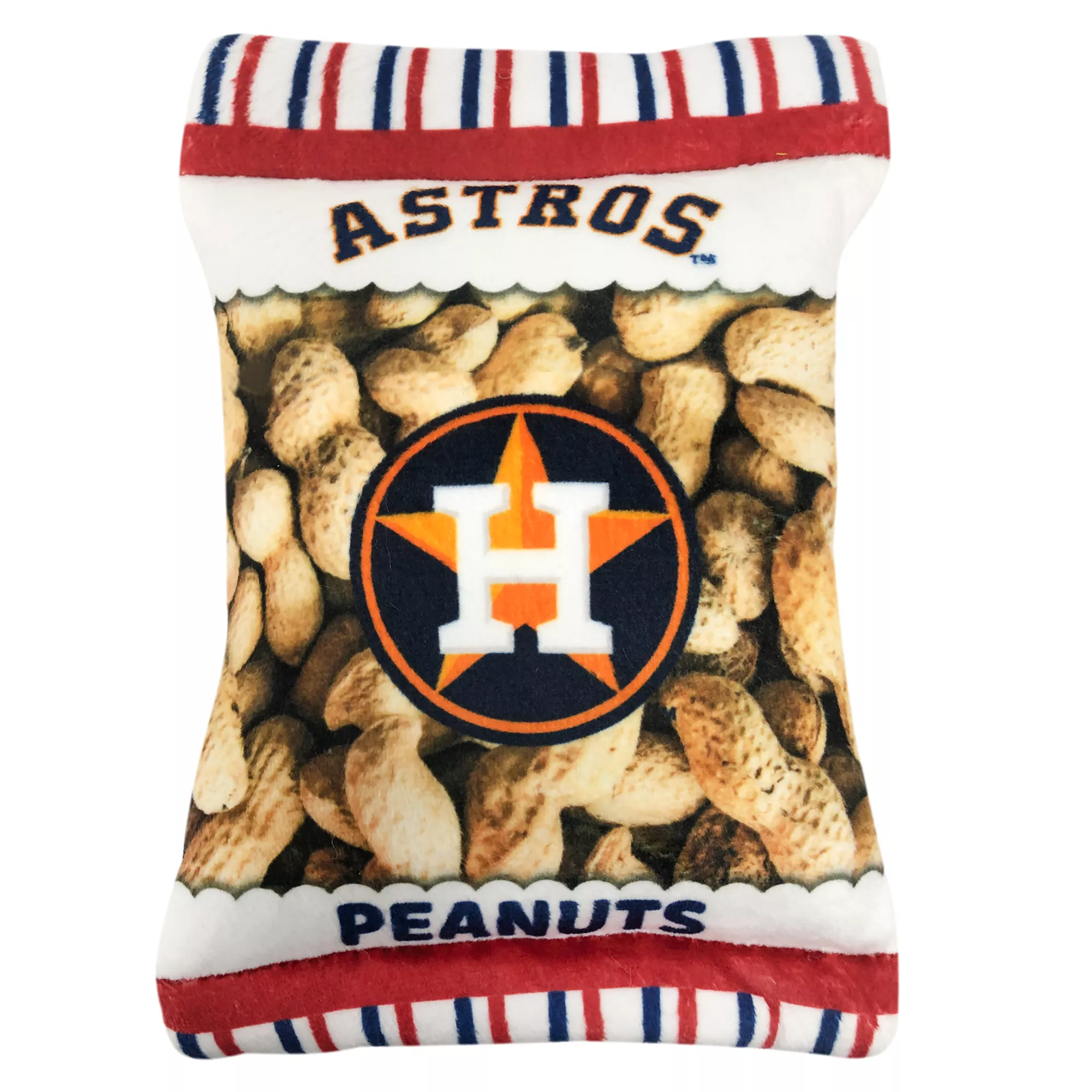 Pets First Houston Astros Plush Peanut Bag Dog Toy