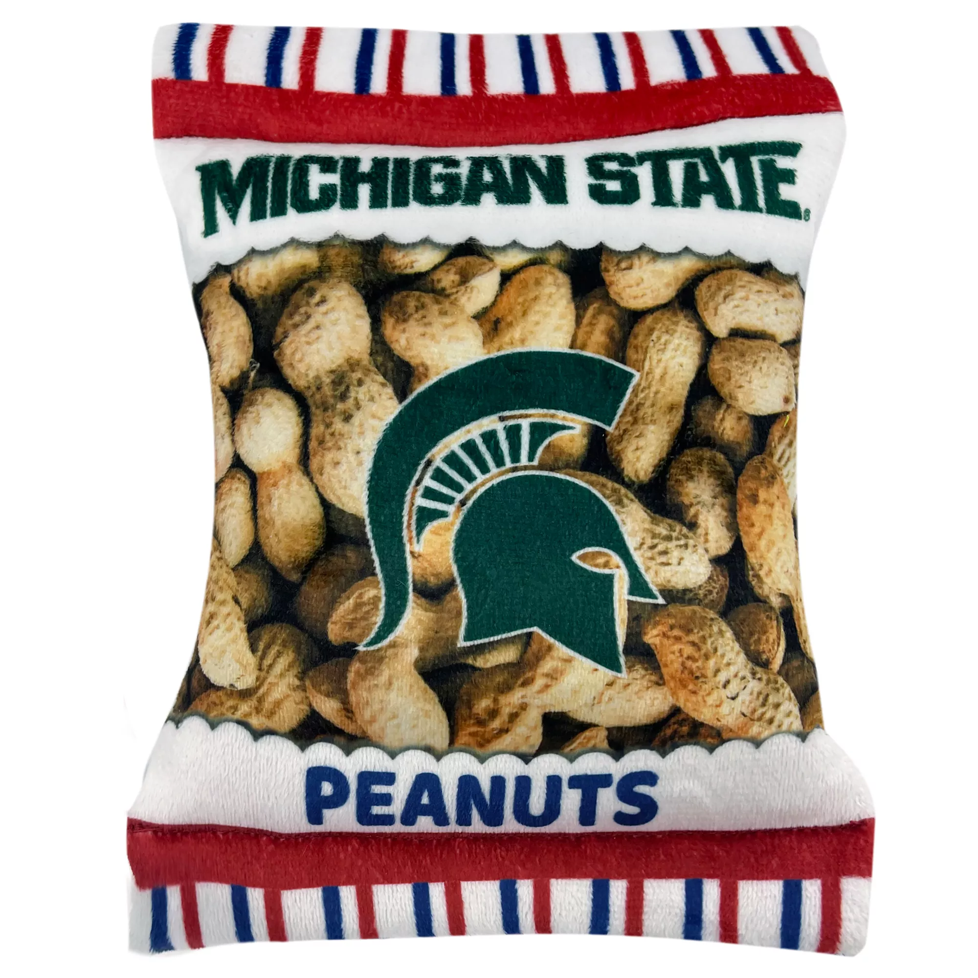 Pets First Michigan State Spartans Plush Peanut Bag Dog Toy