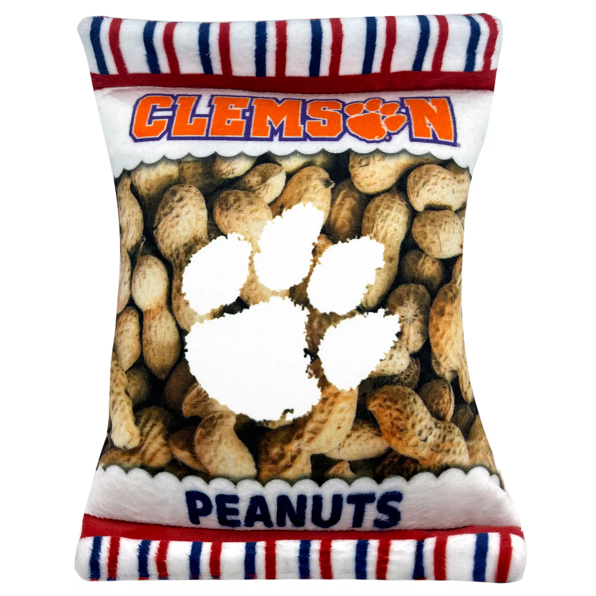 Pets First Clemson Tigers Plush Peanut Bag Dog Toy