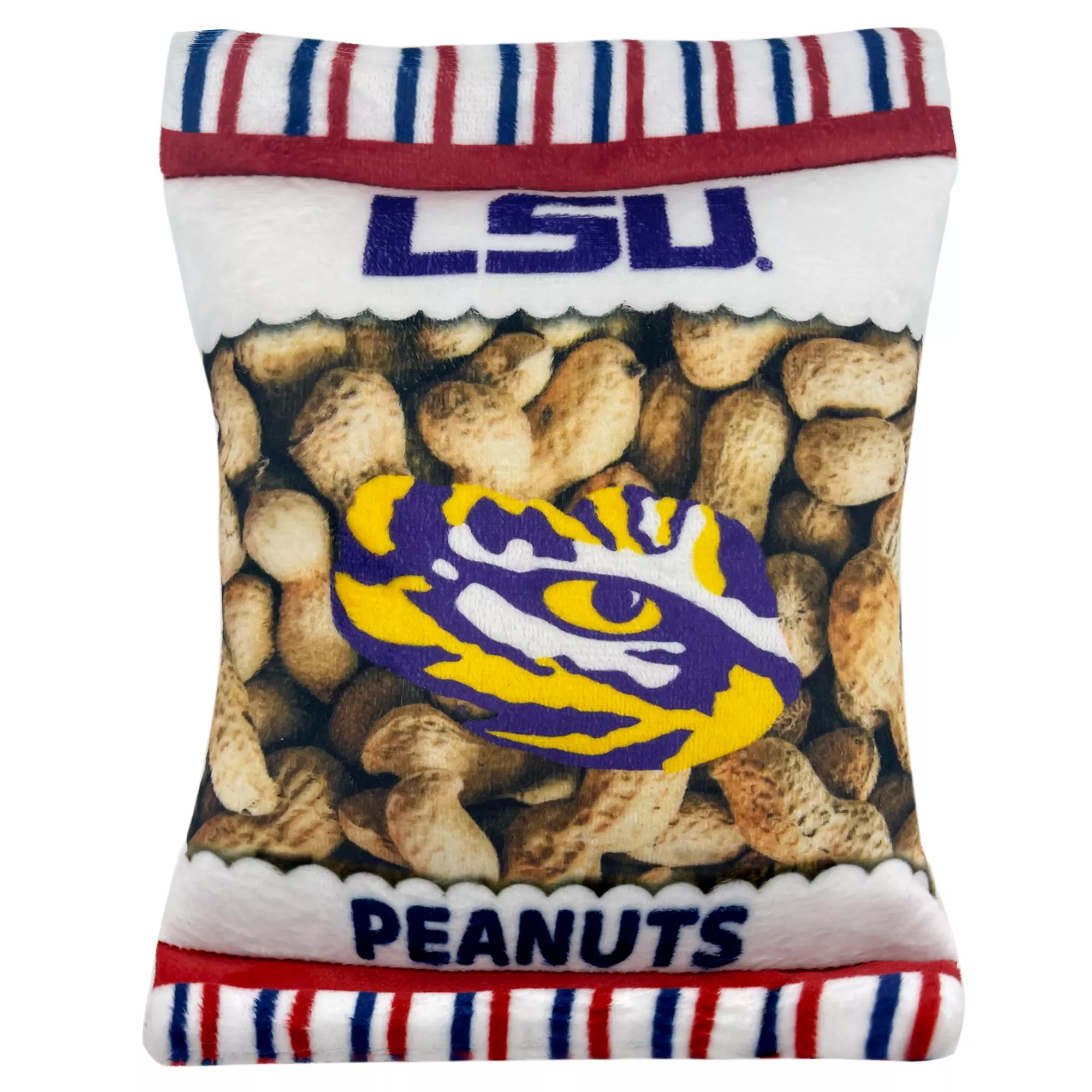 Pets First LSU Tigers Plush Peanut Bag Dog Toy