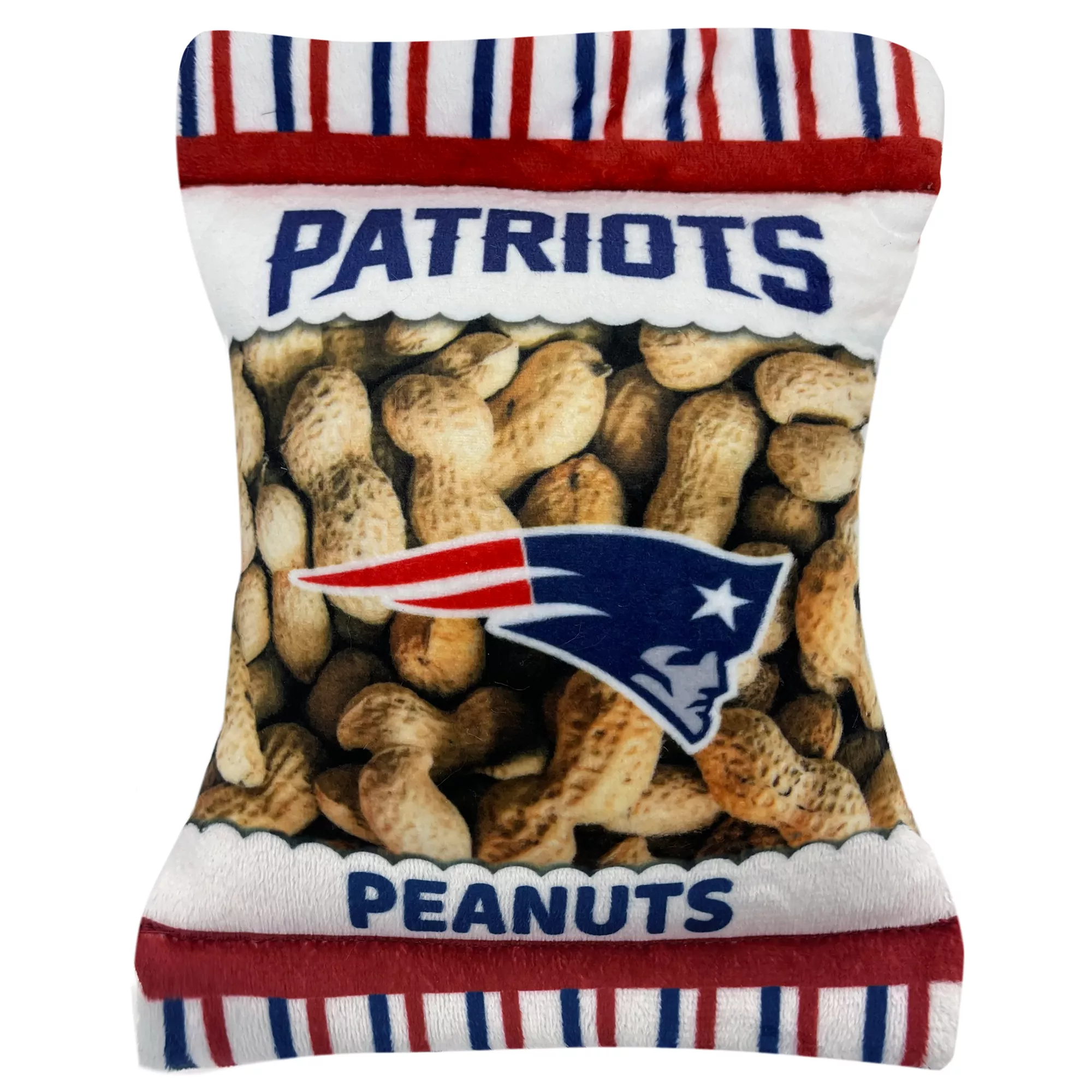 Pets First New England Patriots Plush Peanut Bag Dog Toy
