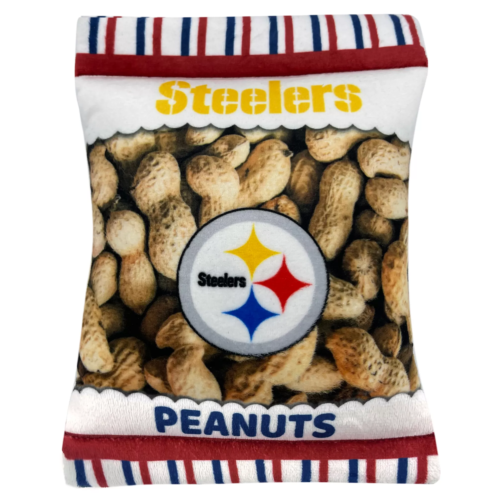 Pets First Pittsburgh Steelers Plush Peanut Bag Dog Toy