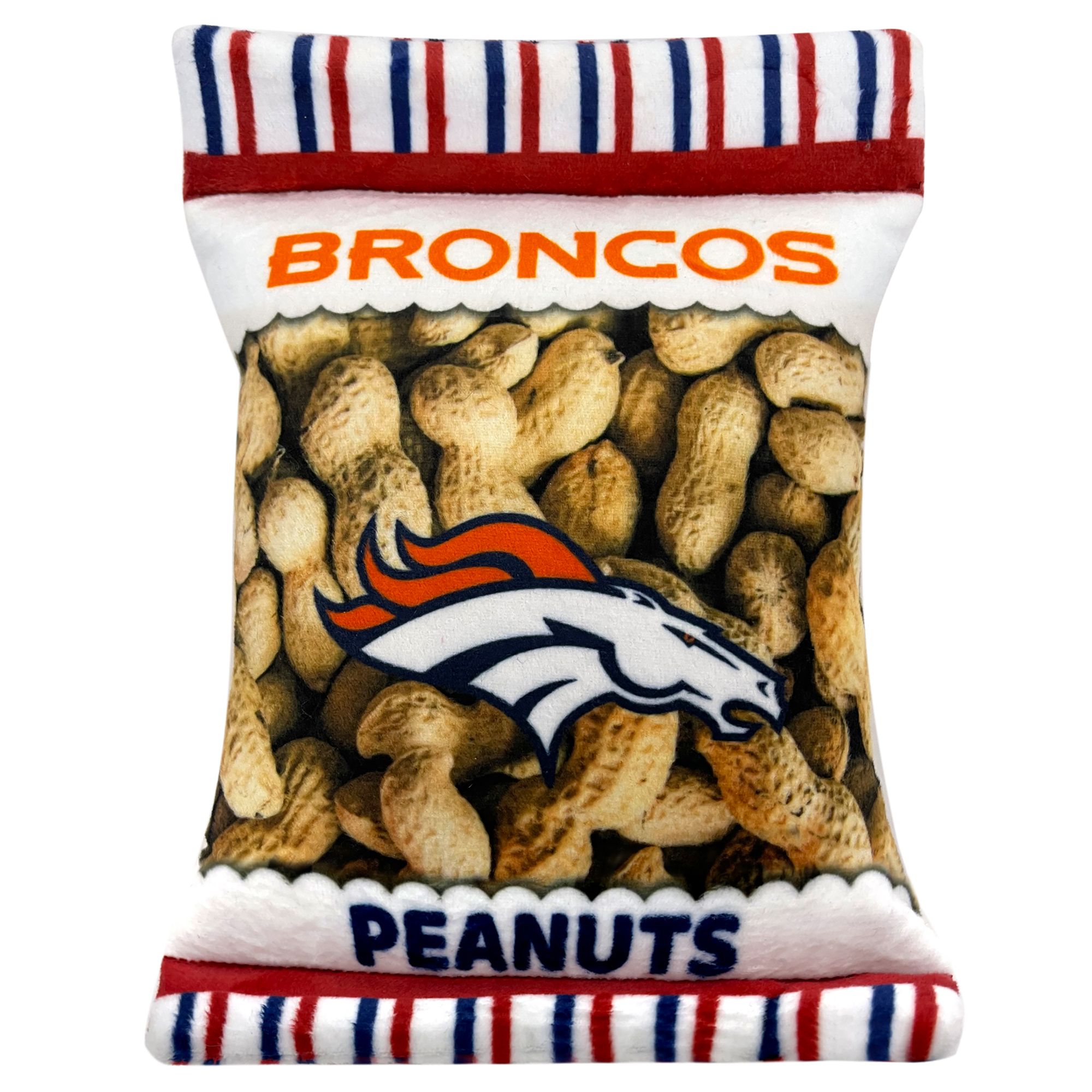 Pets First Denver Broncos Plush Peanut Bag Dog Toy | PetSmart