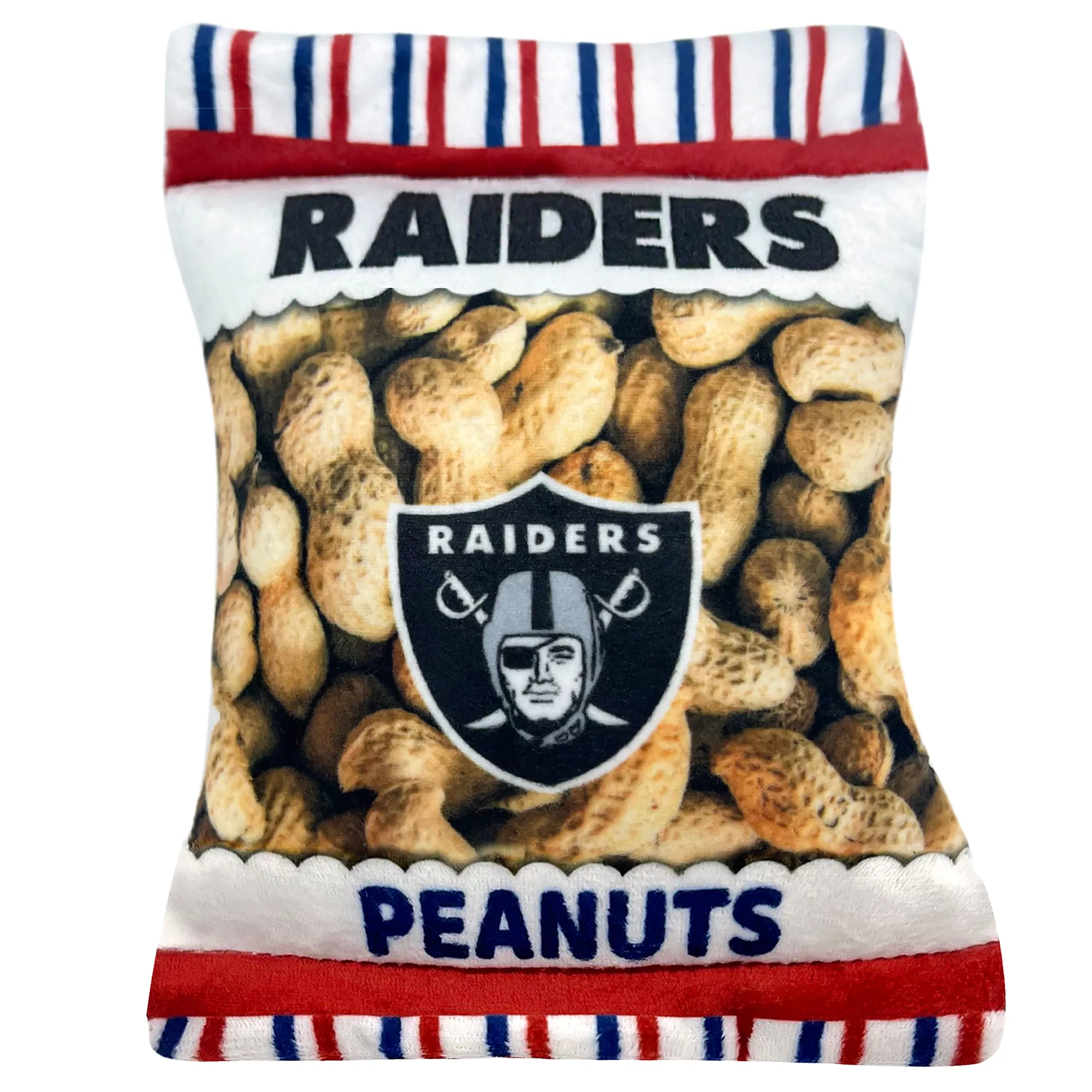 Pets First Las Vegas Raiders Plush Peanut Bag Dog Toy