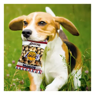 Product Pets First LA Lakers Plush Peanut Bag Dog Toy
