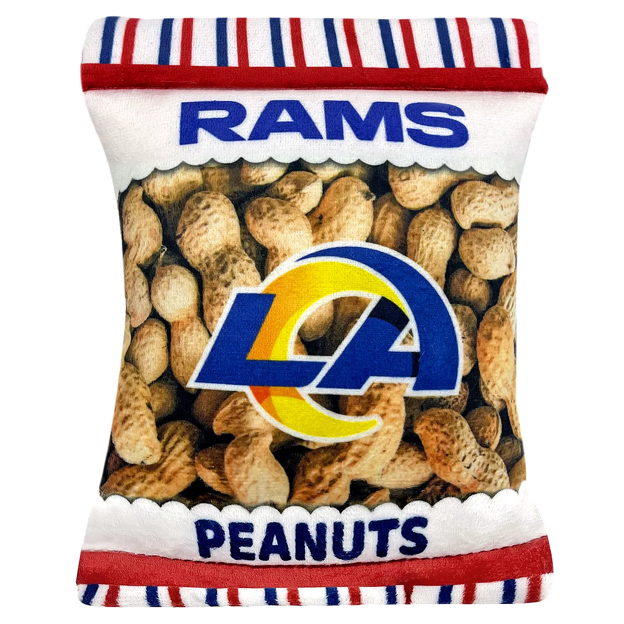 Pets First Los Angeles Rams Plush Peanut Bag Dog Toy