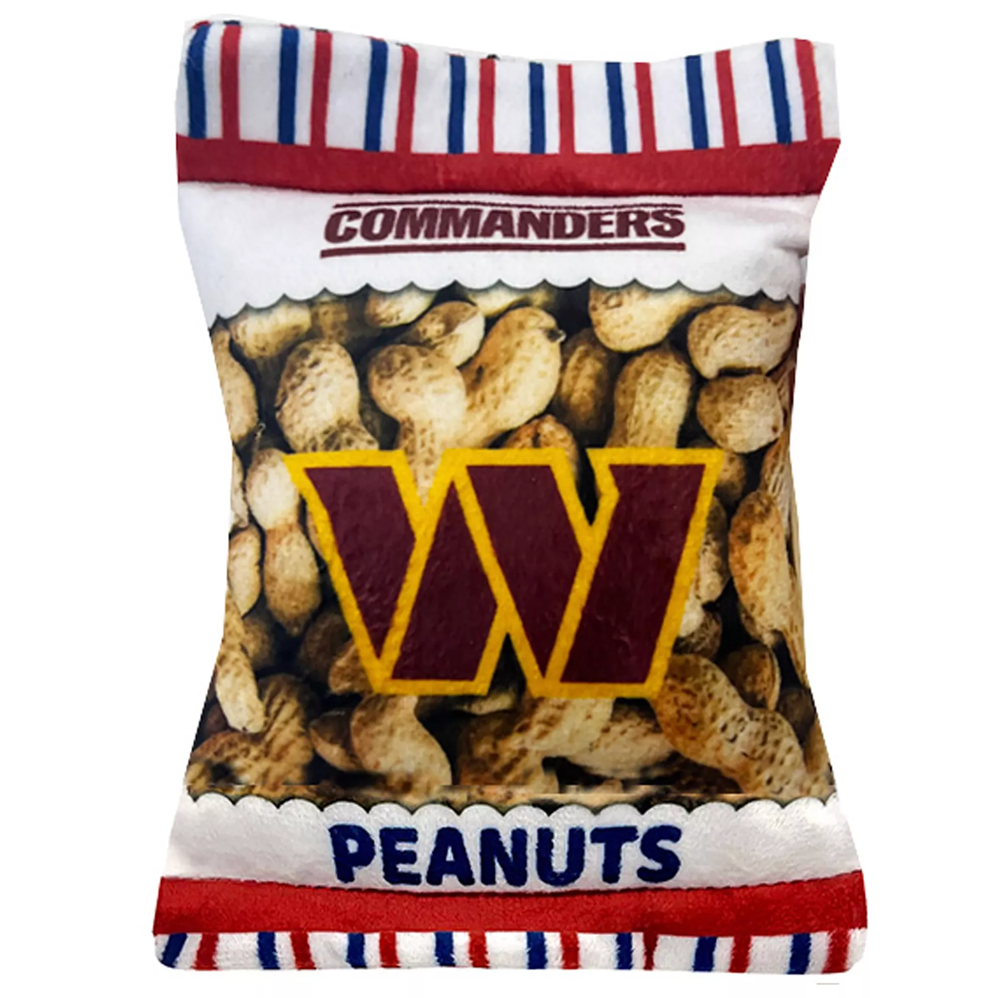 Pets First Washington Commanders Plush Peanut Bag Dog Toy