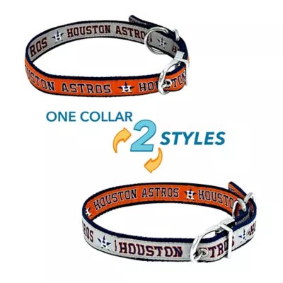 Product Pets First Houston Astros Reversible Dog Collar