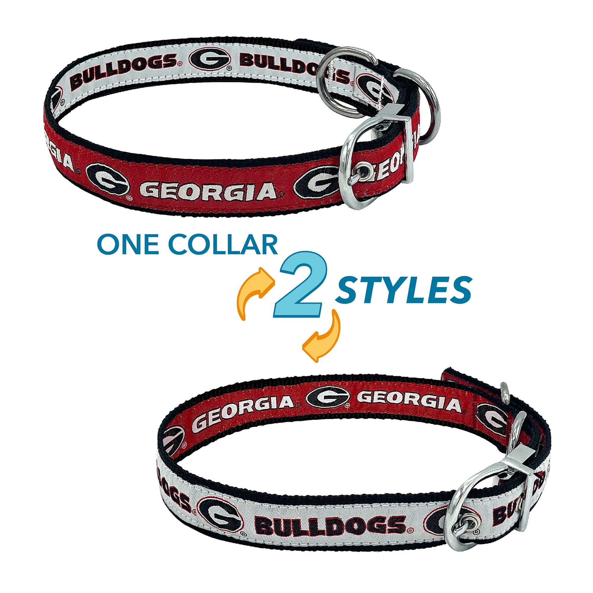 Pets First Georgia Bulldogs Reversible Dog Collar PetSmart in Tustin CA