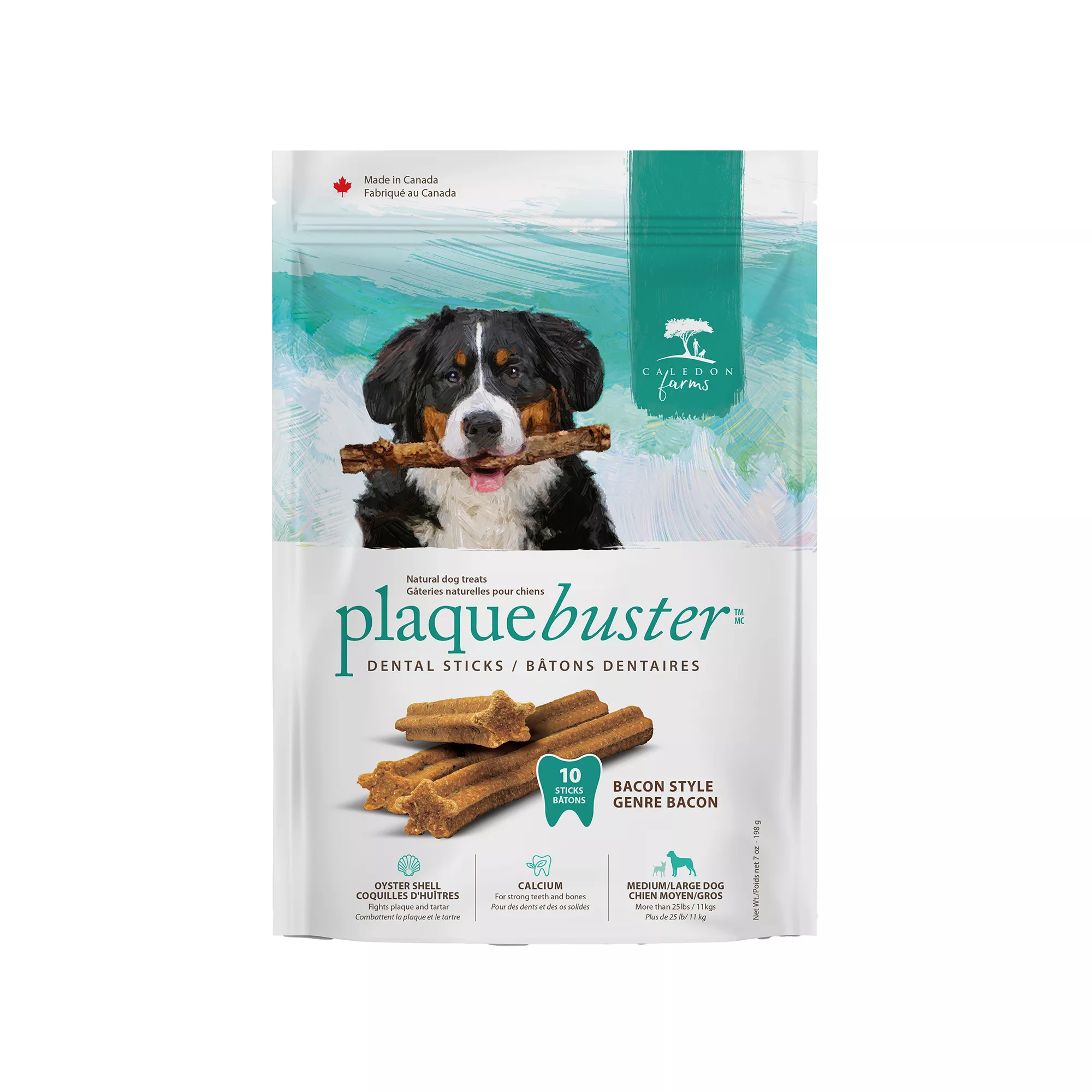 Caledon Farms Natural Plaque Busters Dental Dog Treats - Bacon